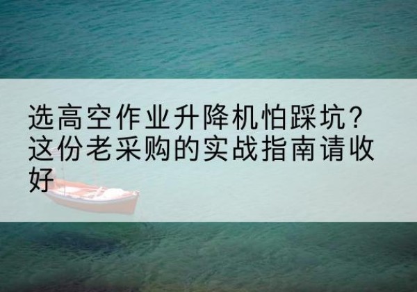 扬州高空作业升降机厂家推荐-选高空作业升降机怕踩坑？这份老采购的实战指南请收好