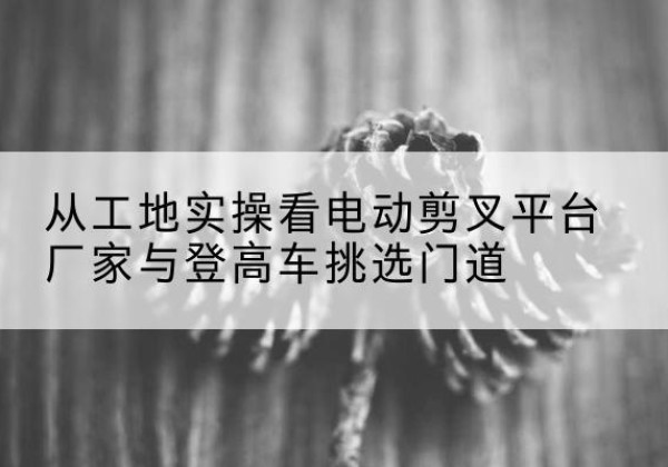 扬州电动剪叉升降平台厂家-从工地实操看电动剪叉平台厂家与登高车挑选门道